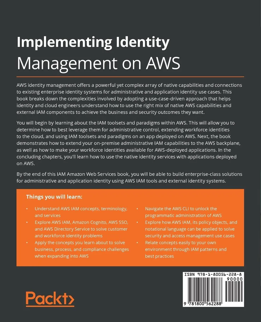 Rückseite: 9781800562288 | Implementing Identity Management on AWS | Jon Lehtinen | Taschenbuch