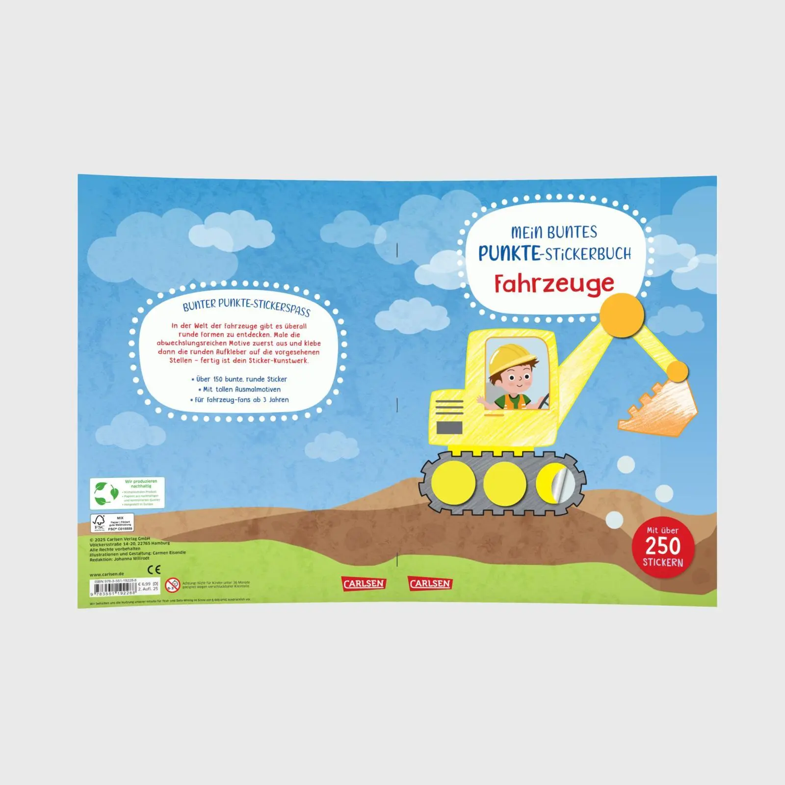 Bild: 9783551192288 | Mein buntes Punkte-Stickerbuch: Fahrzeuge | Carmen Eisendle | Buch