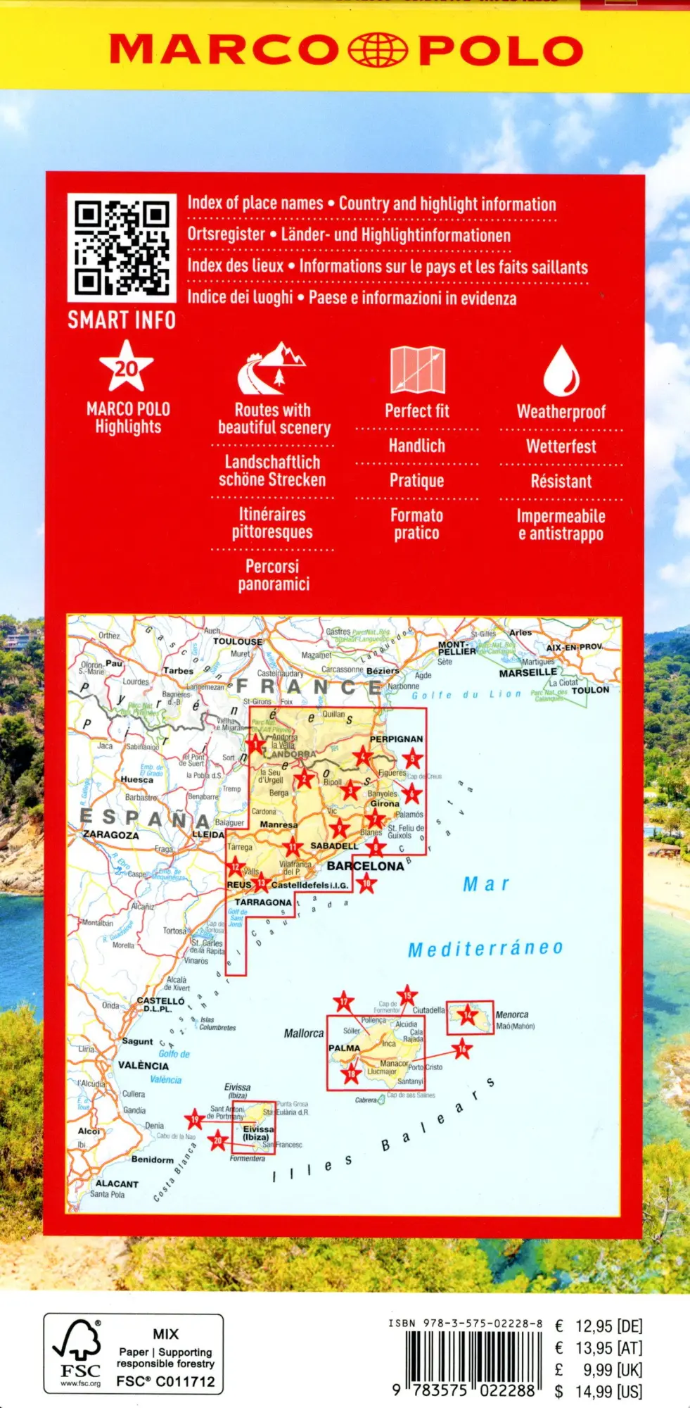 Bild: 9783575022288 | MARCO POLO Reisekarte Costa Brava, Balearen 1:225.000 | (Land-)Karte