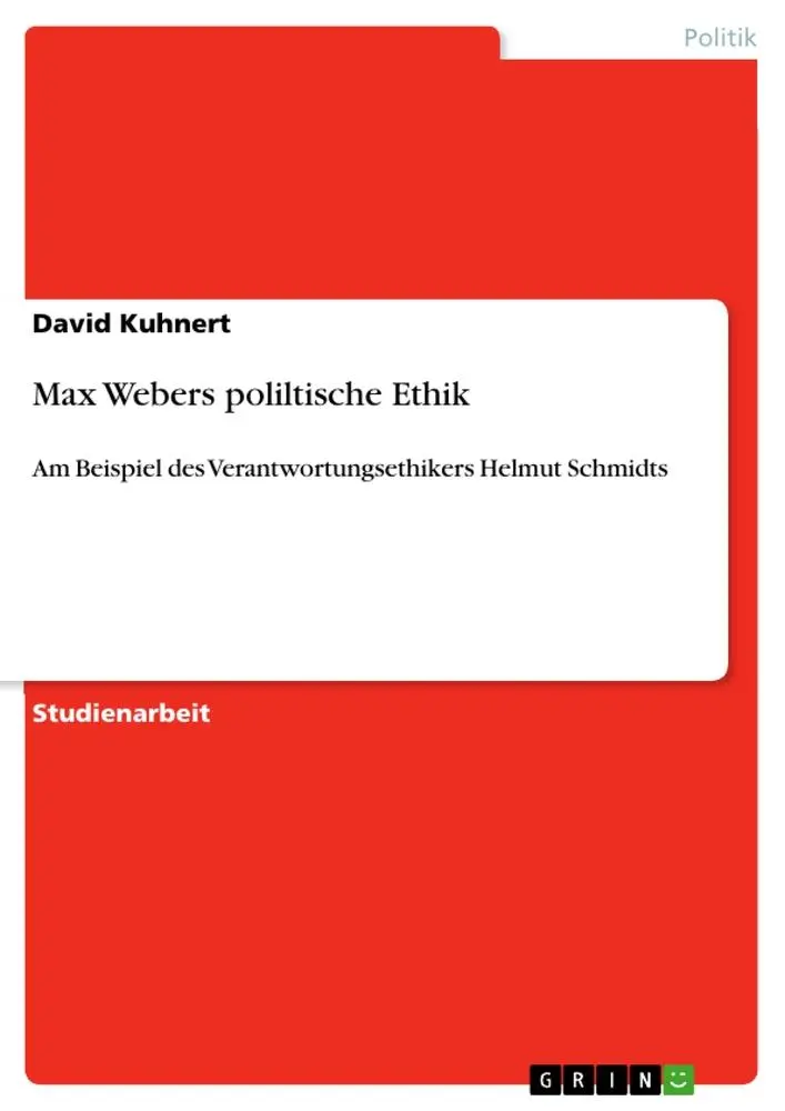 Cover: 9783656442288 | Max Webers poliltische Ethik | David Kuhnert | Taschenbuch | 32 S.