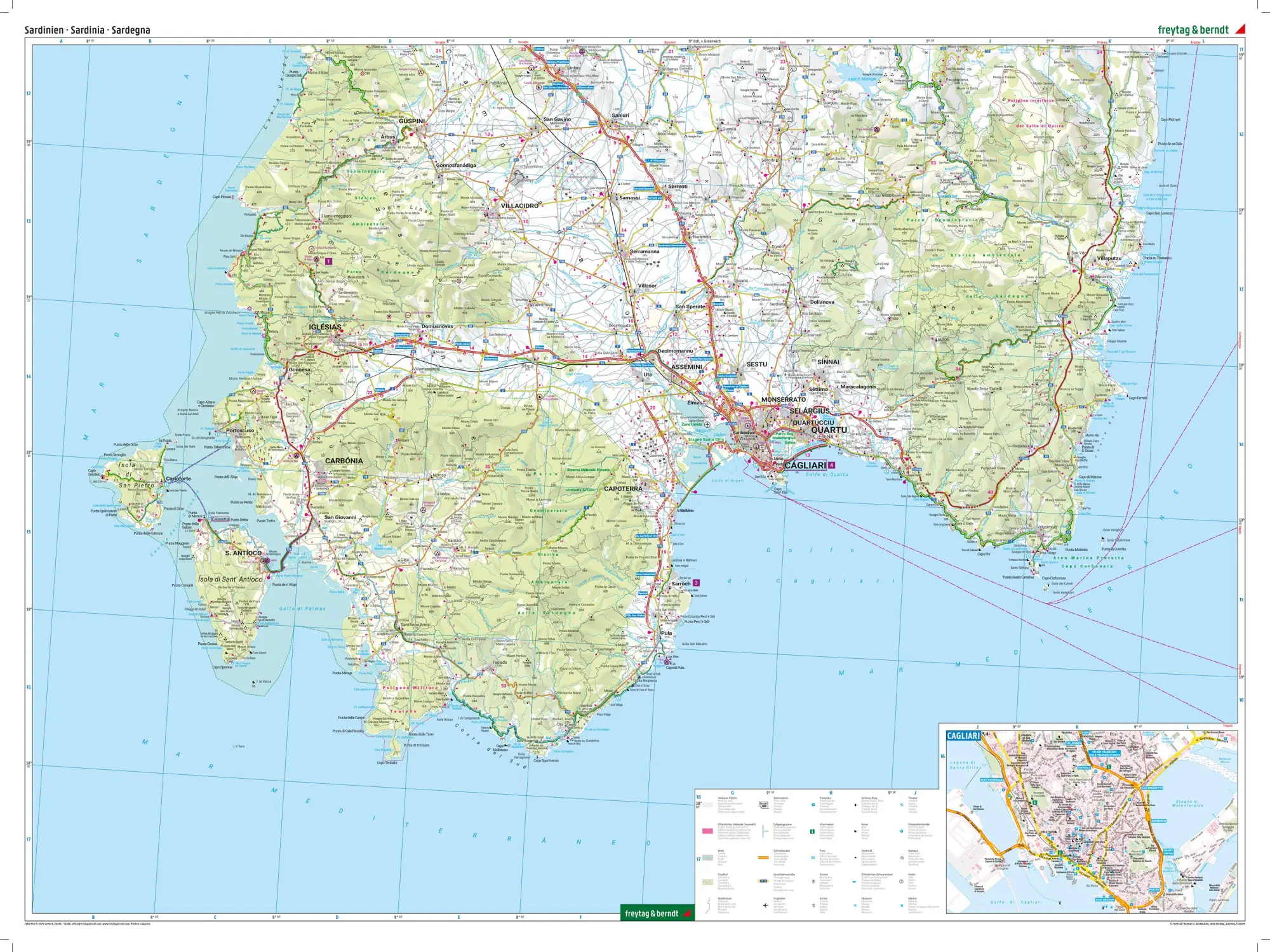 Bild: 9783707922288 | Sardinien, Straßenkarten-Set 1:150.000, freytag &amp; berndt | Berndt