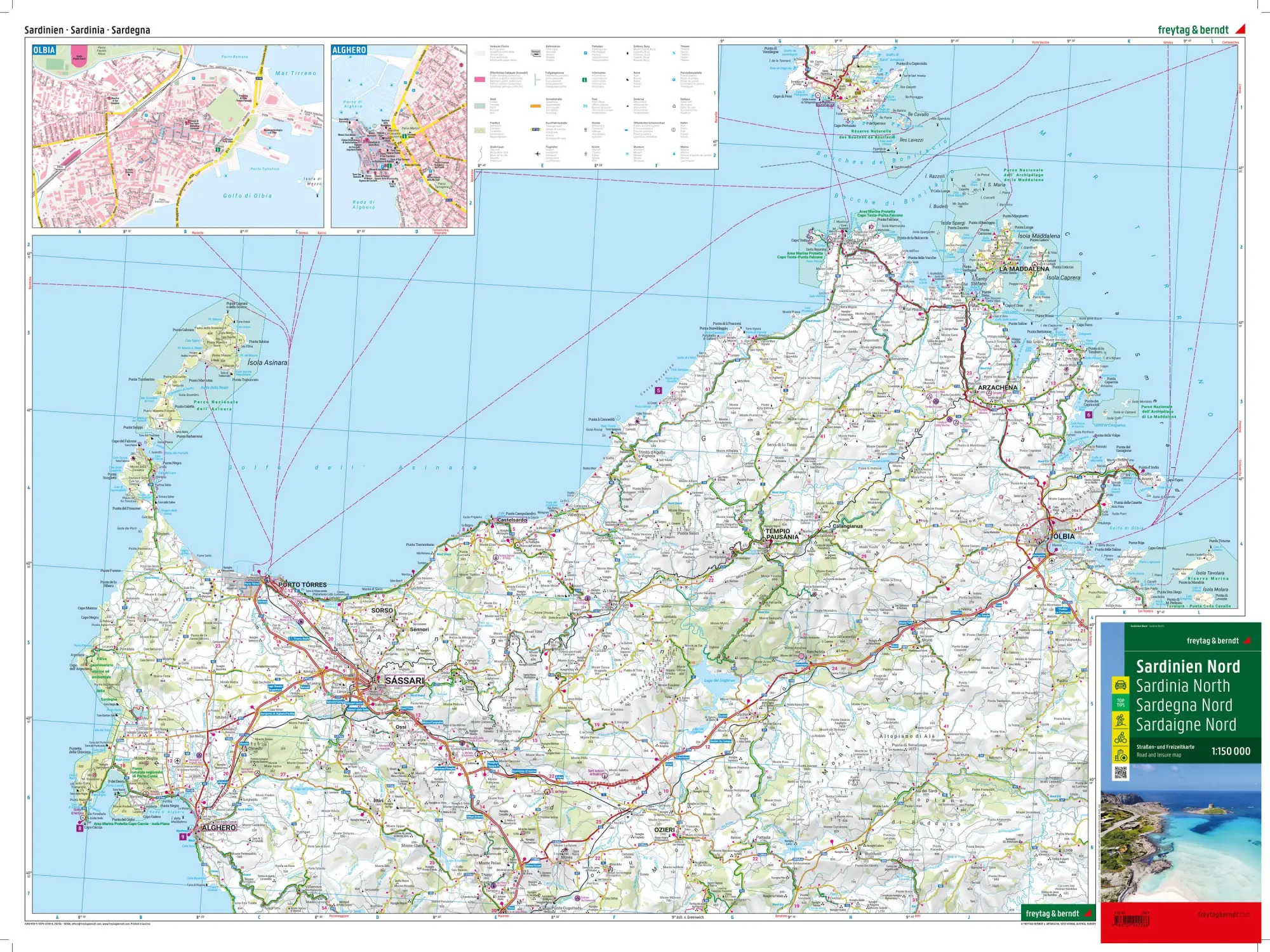 Bild: 9783707922288 | Sardinien, Straßenkarten-Set 1:150.000, freytag &amp; berndt | Berndt