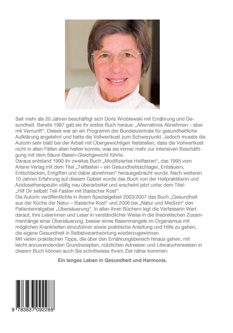 Rückseite: 9783837092288 | Hilf Dir selbst! Teil-Fasten mit Basischer Kost | Doris Wroblewski