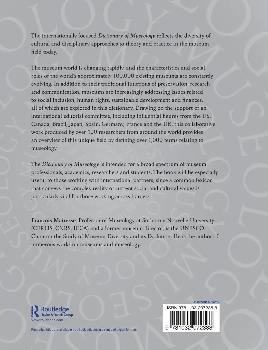 Rückseite: 9781032072388 | Dictionary of Museology | Francois Mairesse | Taschenbuch | Englisch