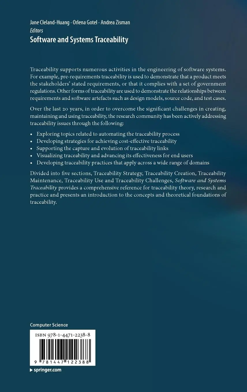 Rückseite: 9781447122388 | Software and Systems Traceability | Jane Huang (u. a.) | Buch | xviii