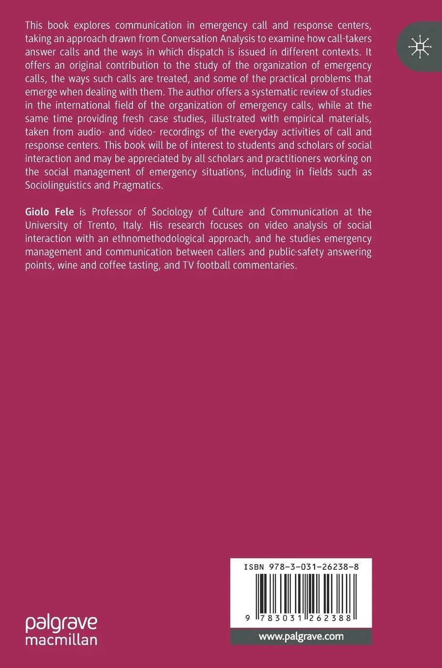 Rückseite: 9783031262388 | Emergency Communication | Giolo Fele | Buch | xiv | Englisch | 2023