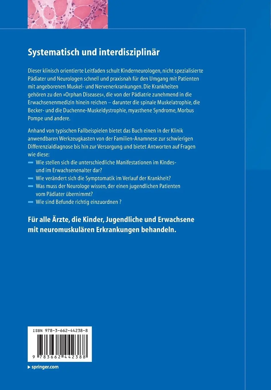 Rückseite: 9783662442388 | Klinik und Transition neuromuskulärer Erkrankungen | Schara (u. a.)