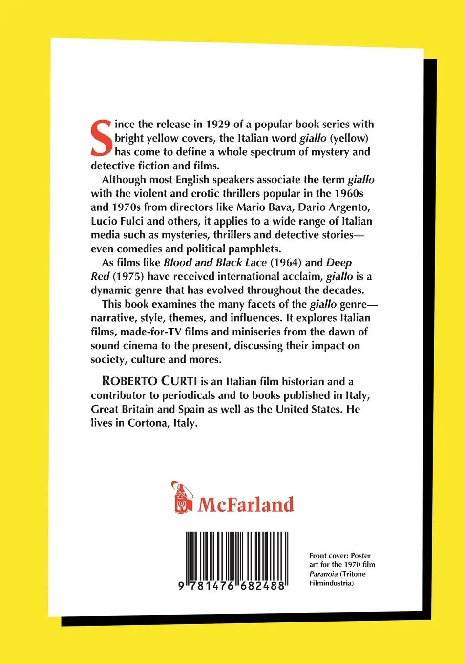 Rückseite: 9781476682488 | Italian Giallo in Film and Television | A Critical History | Curti