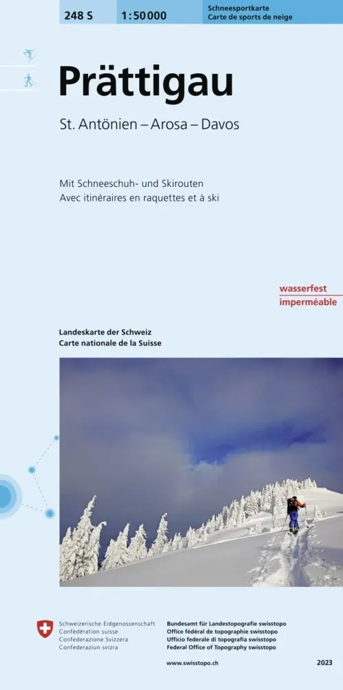 Cover: 9783302202488 | 248S Prättigau Schneesportkarte | St. Antönien - Arosa - Davos | 2024