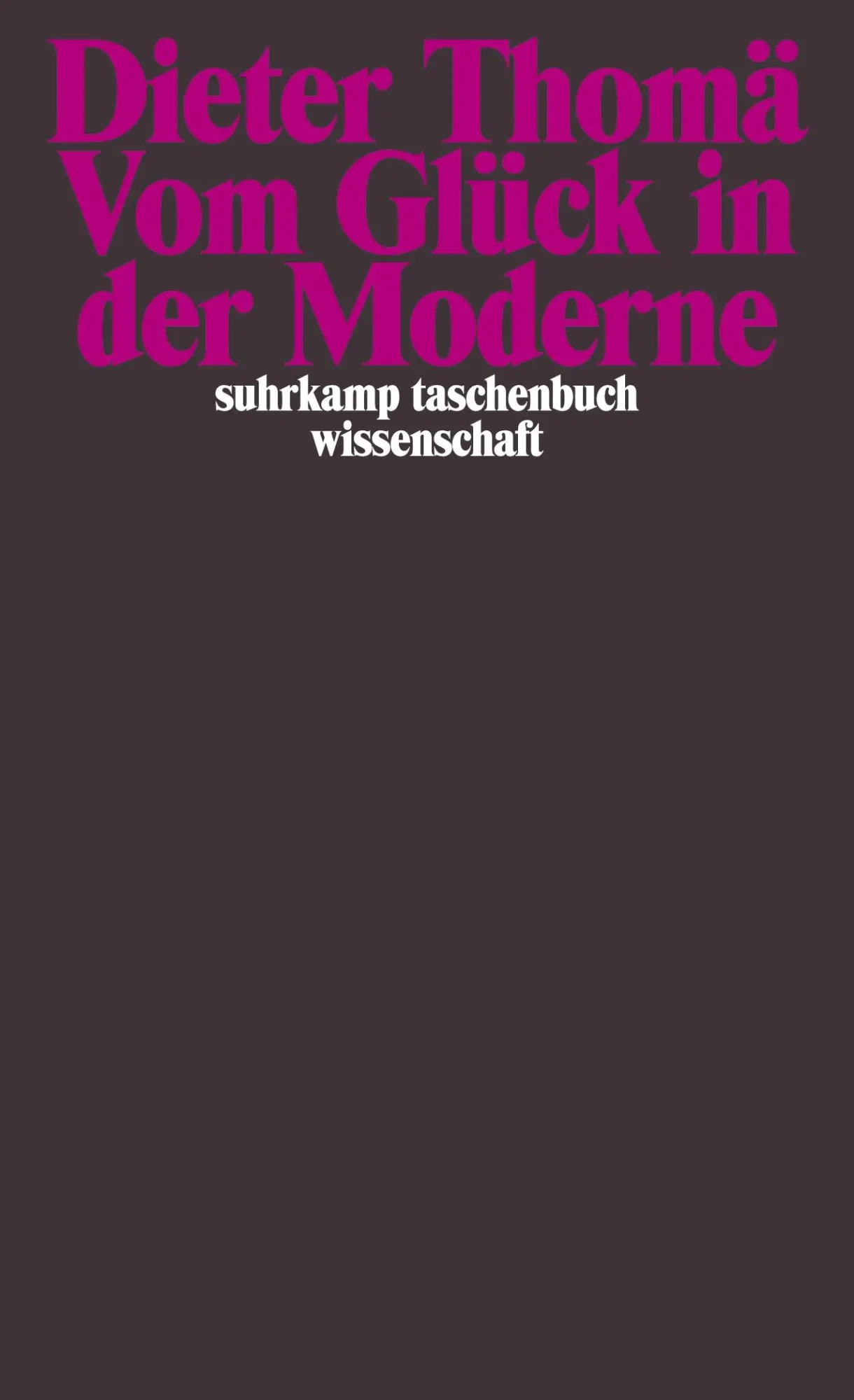 Cover: 9783518292488 | Vom Glück in der Moderne | Dieter Thomä | Taschenbuch | 336 S. | 2003