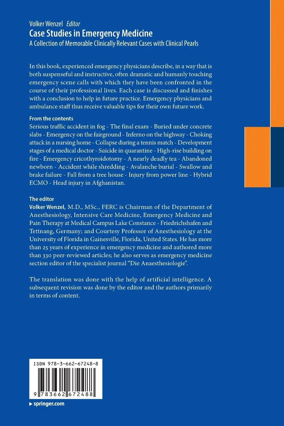 Rückseite: 9783662672488 | Case Studies in Emergency Medicine | Volker Wenzel | Taschenbuch | xvi