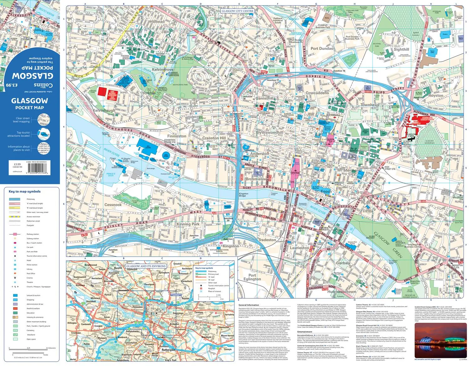 Bild: 9780008492588 | Glasgow Pocket Map | The Perfect Way to Explore Glasgow | Collins Maps