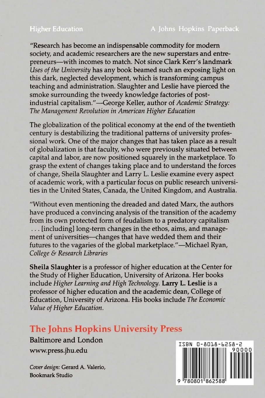 Rückseite: 9780801862588 | Academic Capitalism | Sheila Slaughter (u. a.) | Taschenbuch | 1999