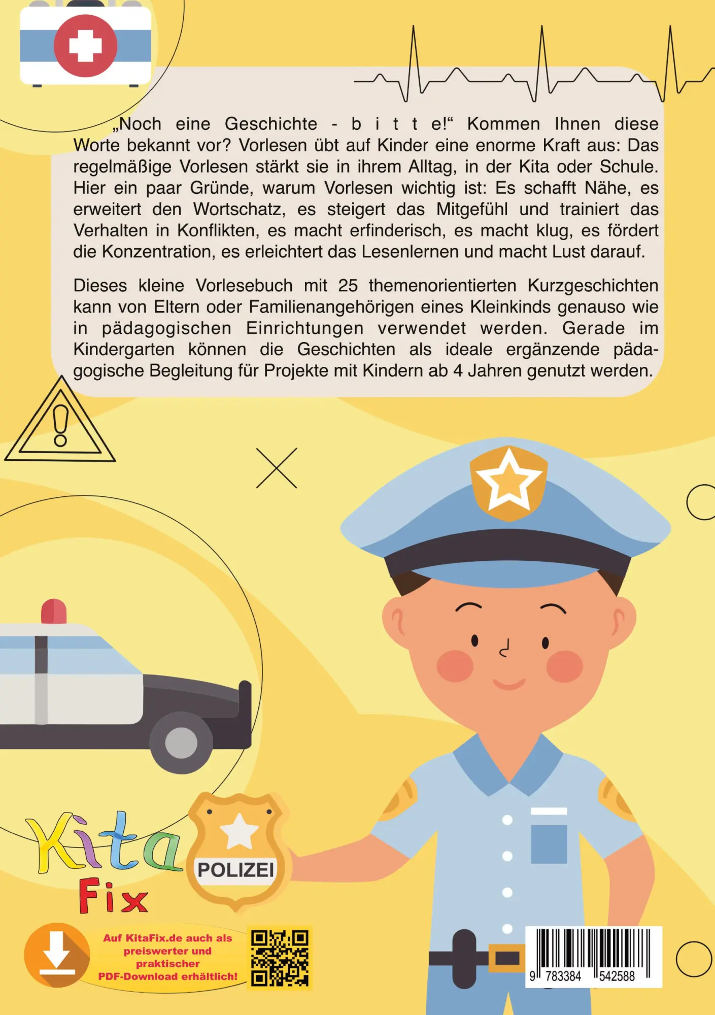 Rückseite: 9783384542588 | KitaFix-Kurzgeschichten Polizei, Feuerwehr und Krankenwagen | Plha