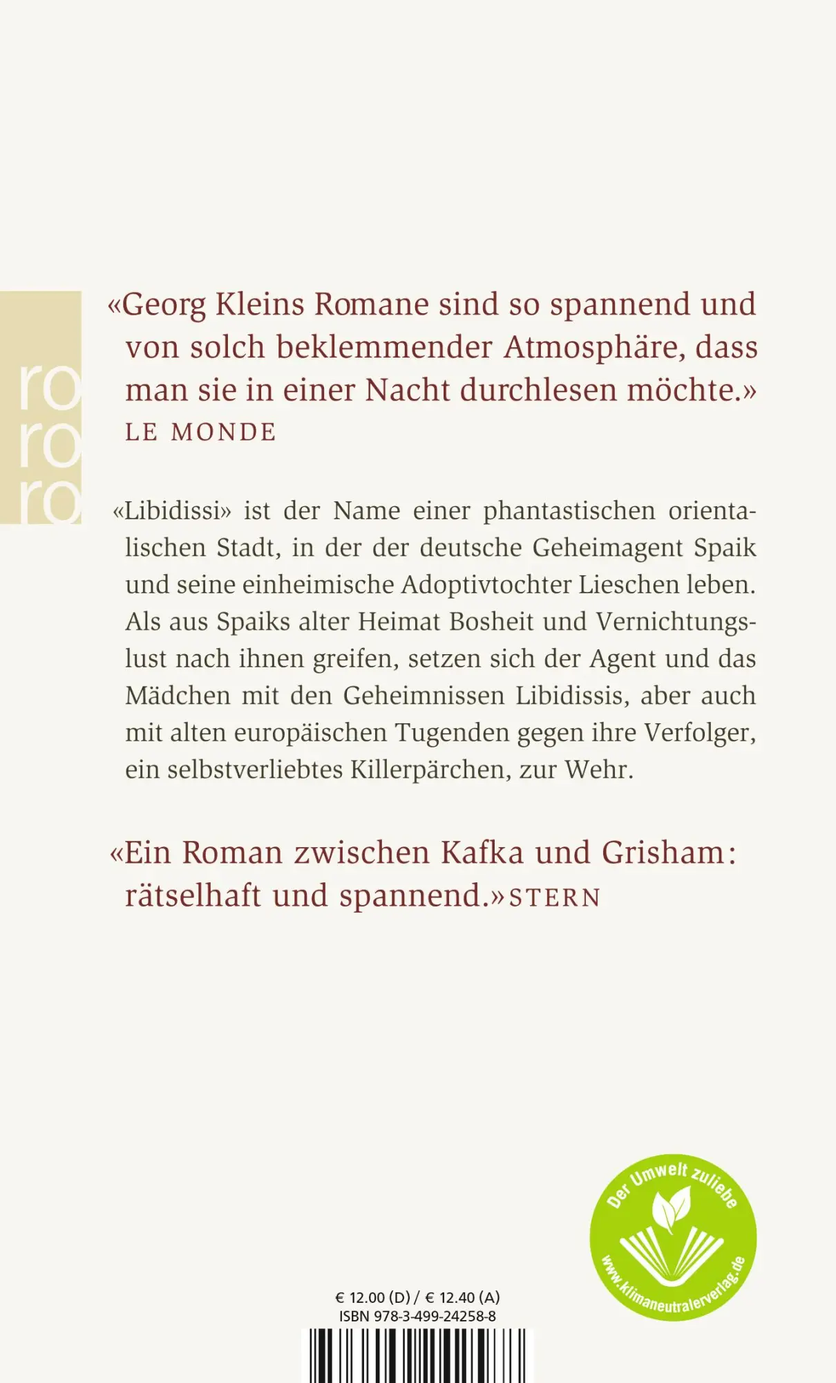 Rückseite: 9783499242588 | Libidissi | Georg Klein | Taschenbuch | 208 S. | Deutsch | 2006