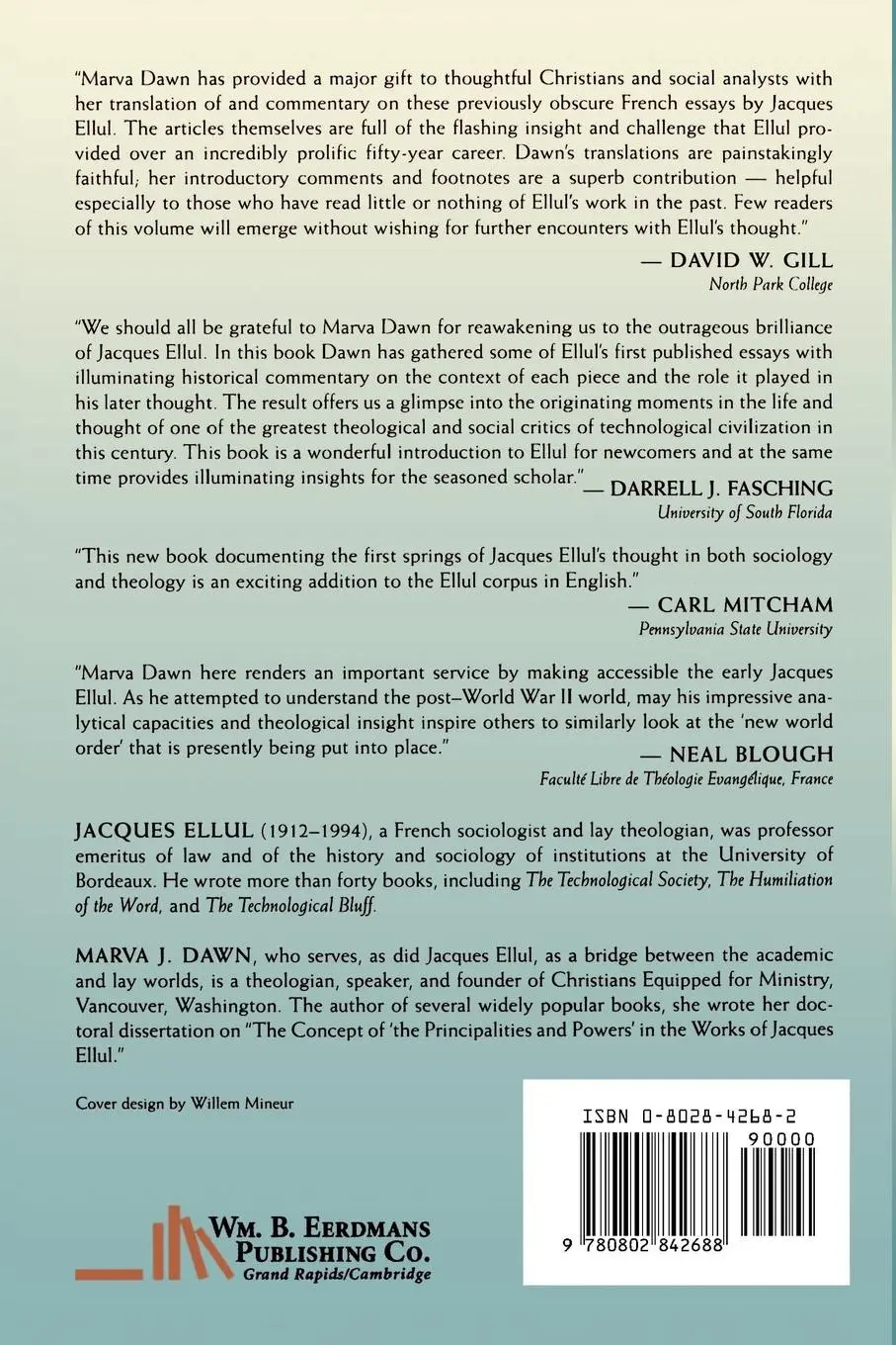 Rückseite: 9780802842688 | Sources and Trajectories | Jacques Ellul | Taschenbuch | Englisch