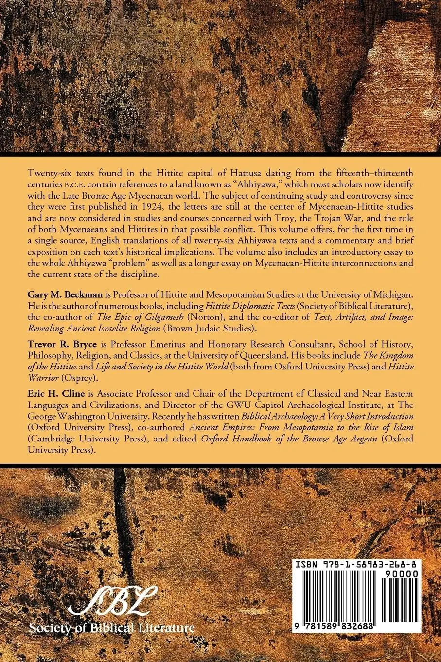 Rückseite: 9781589832688 | The Ahhiyawa Texts | Eric H. Cline (u. a.) | Taschenbuch | Englisch