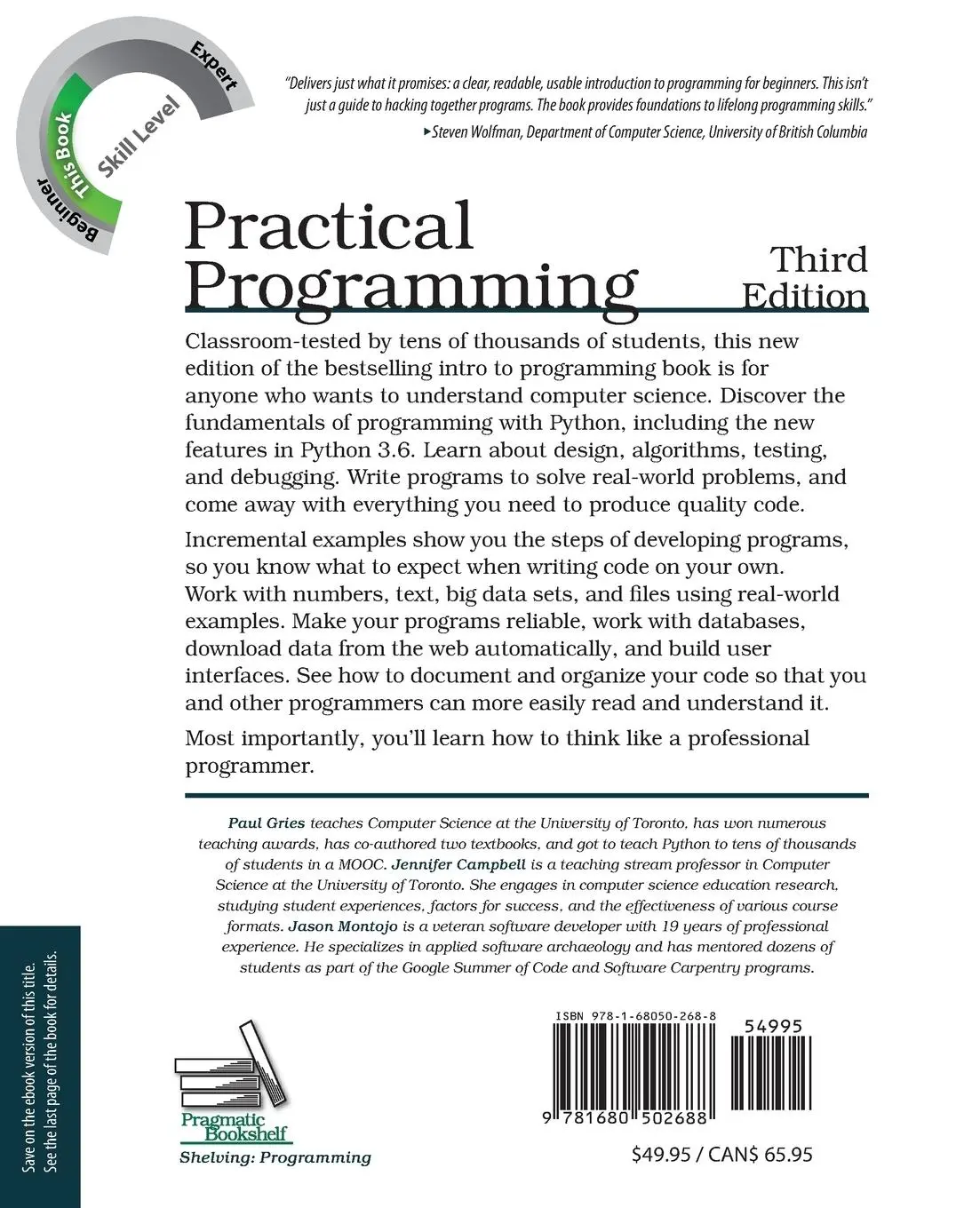 Rückseite: 9781680502688 | Practical Programming | Paul Gries (u. a.) | Taschenbuch | Englisch