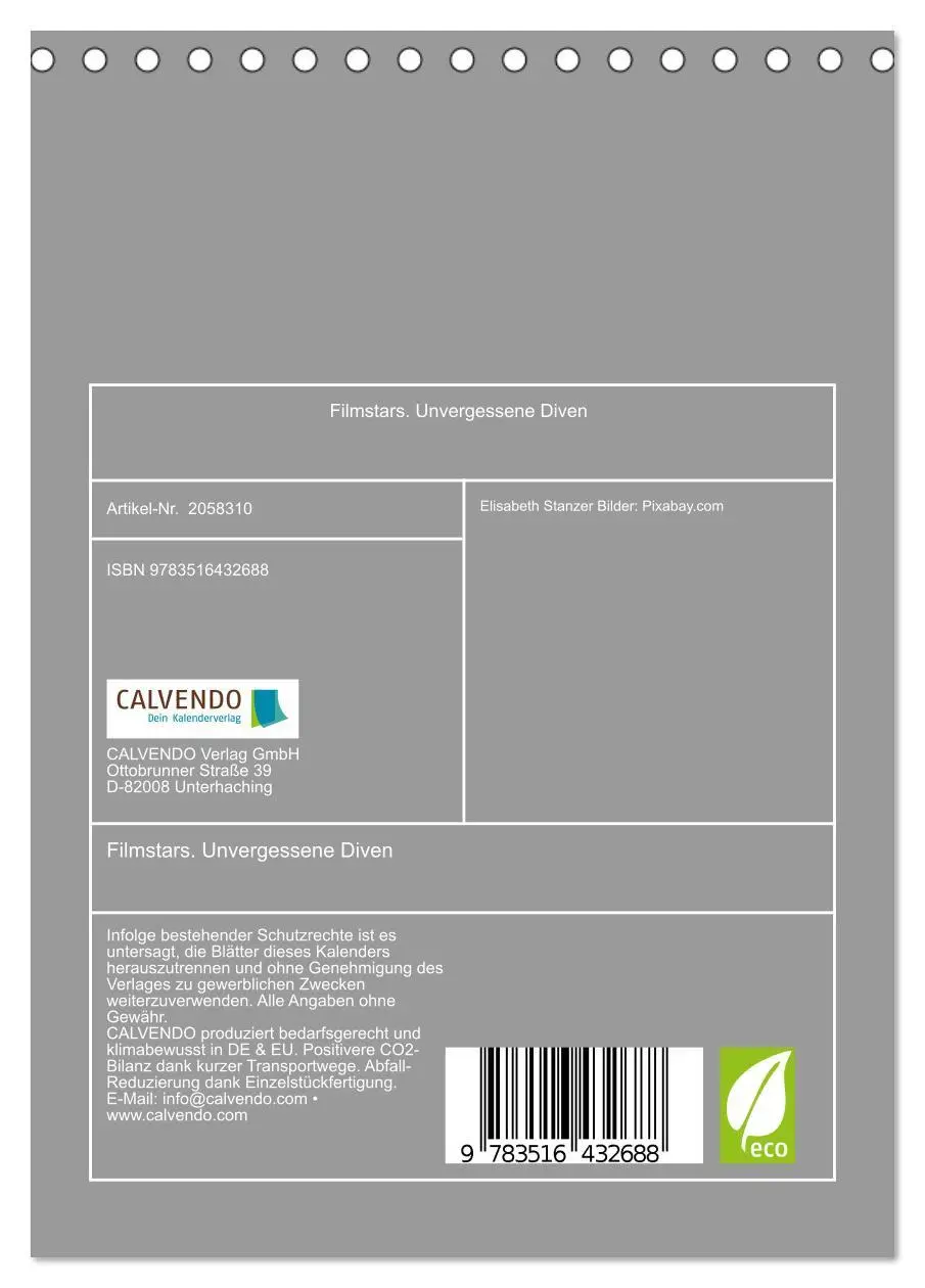 Bild: 9783516432688 | Filmstars. Unvergessene Diven (Tischkalender 2026 DIN A5 hoch),...