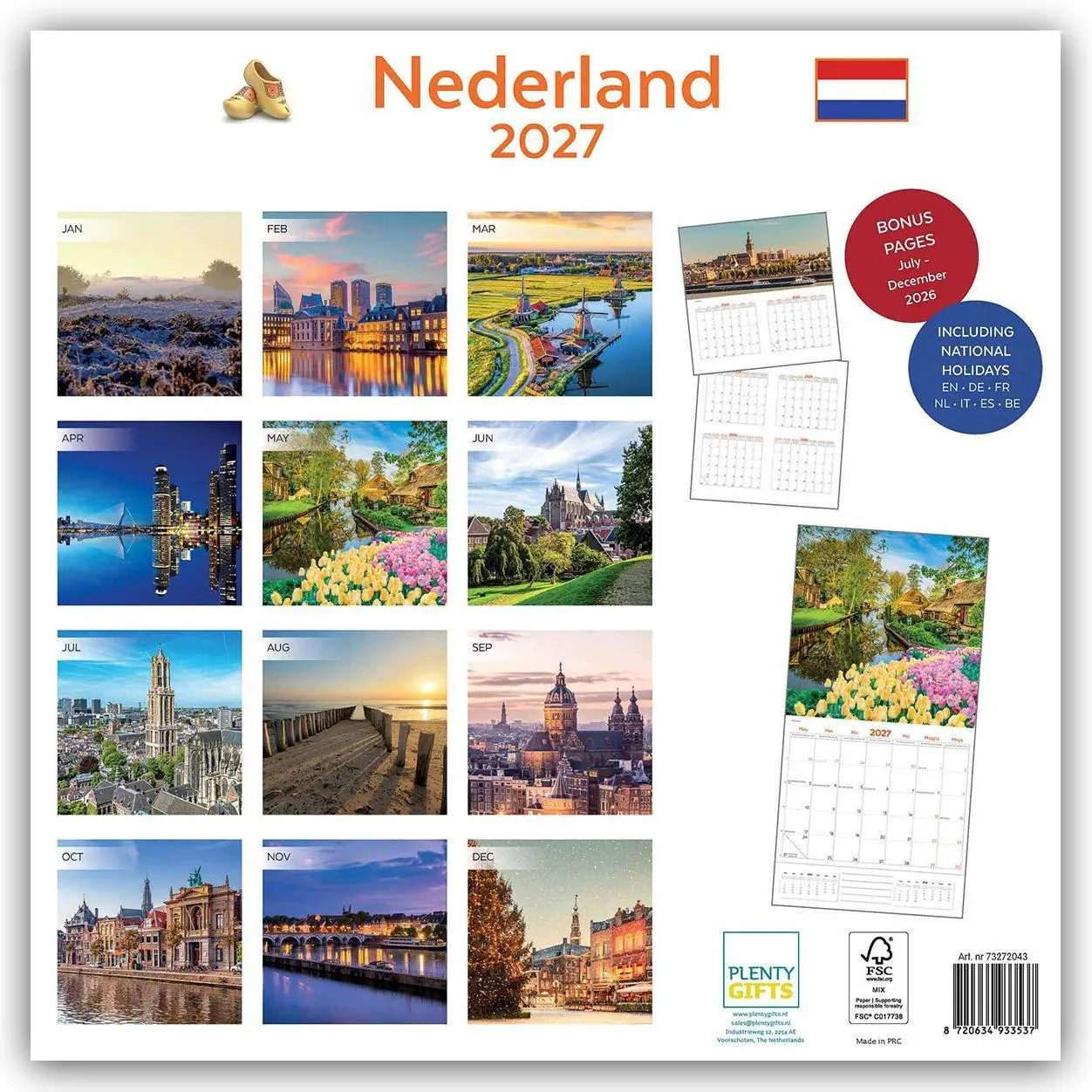 Bild: 9783803532688 | Holland - Niederlande 2027 - 16-Monatskalender - Original Plenty...