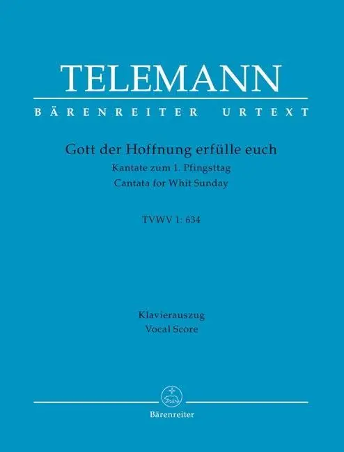 Cover: 9790006562688 | Telemann, G: Gott der Hoffnung erfülle euch TVWV 1:634 | Telemann