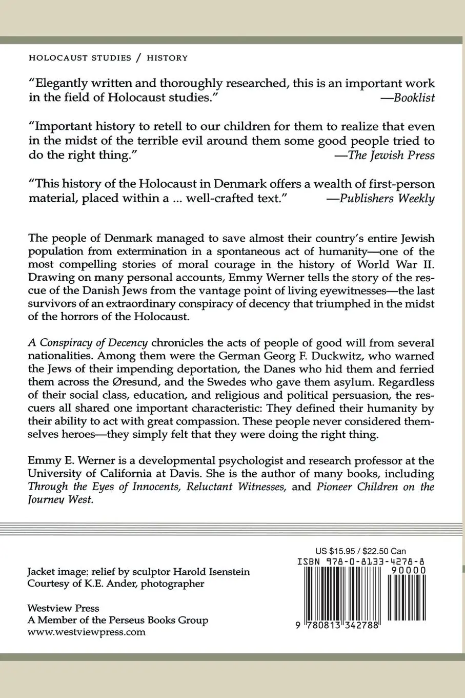 Rückseite: 9780813342788 | A Conspiracy of Decency | Emmy E. Werner | Taschenbuch | Englisch