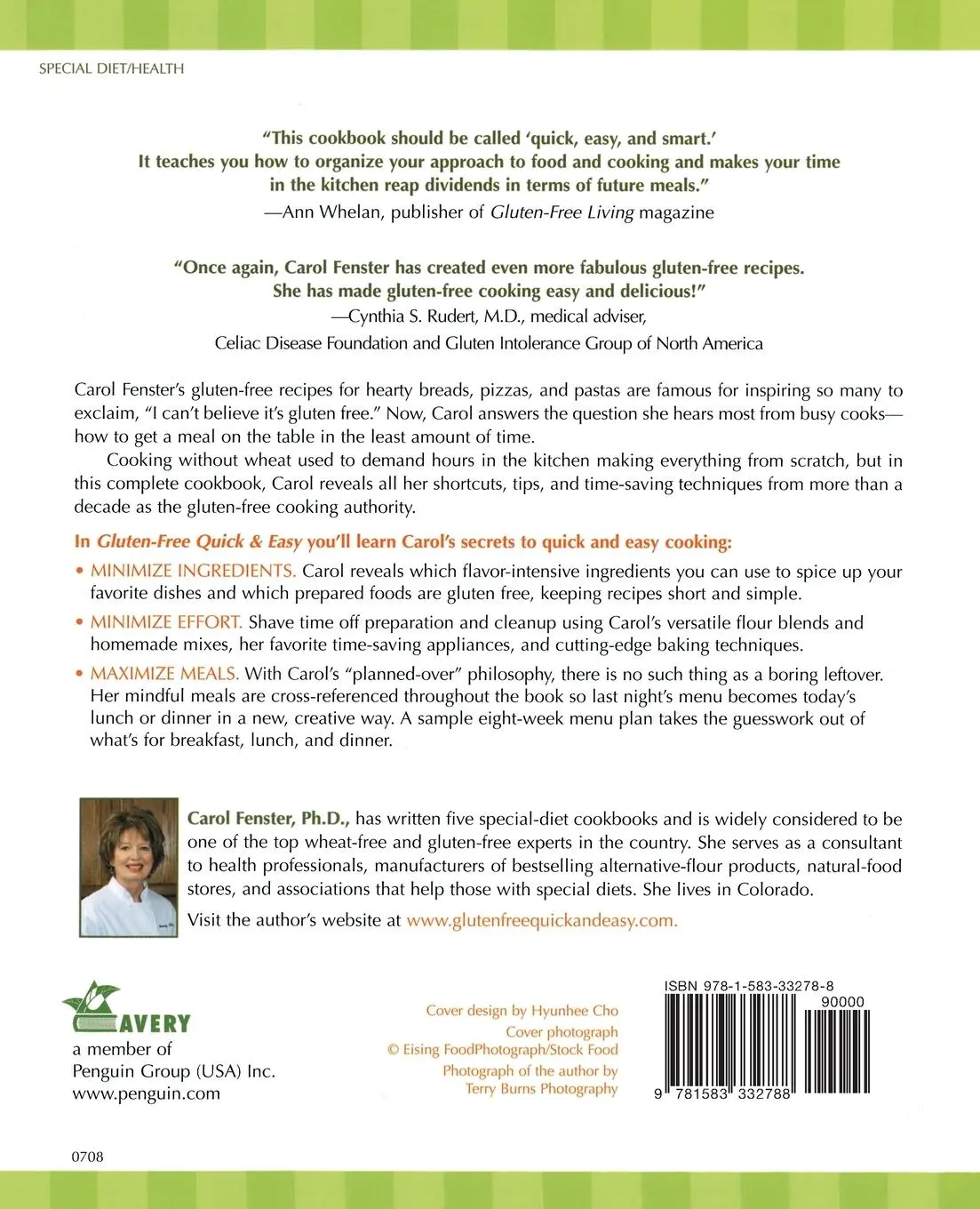 Rückseite: 9781583332788 | Gluten-Free Quick &amp; Easy | Carol Fenster | Taschenbuch | Englisch