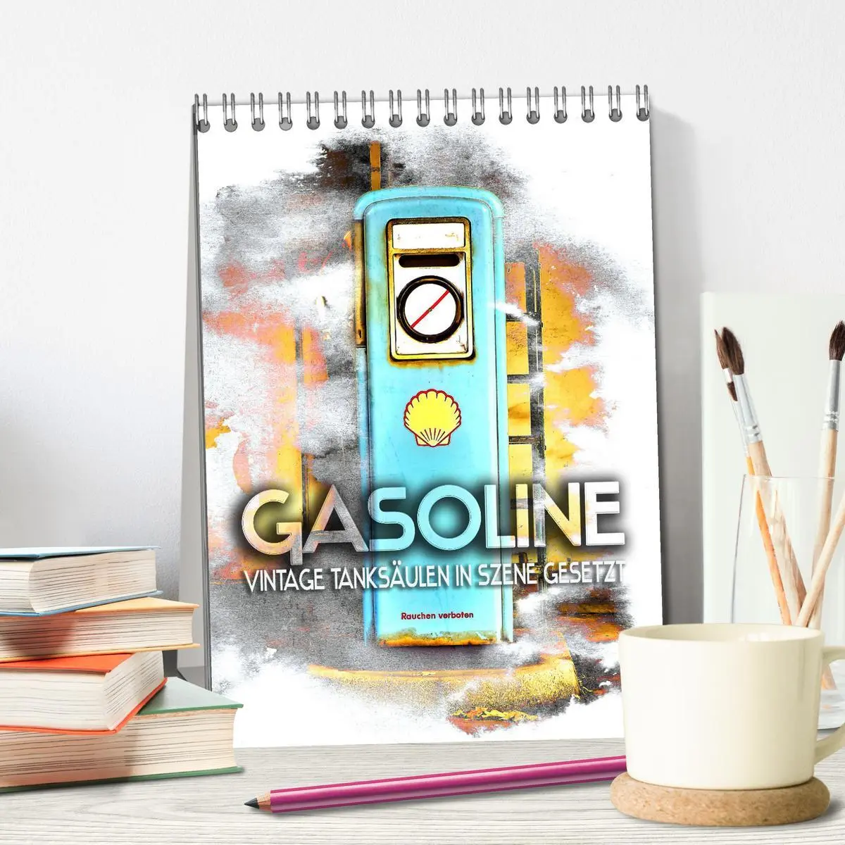 Bild: 9783516352788 | Gasoline - Vintage Tanksäulen in Szene gesetzt (Tischkalender 2026...