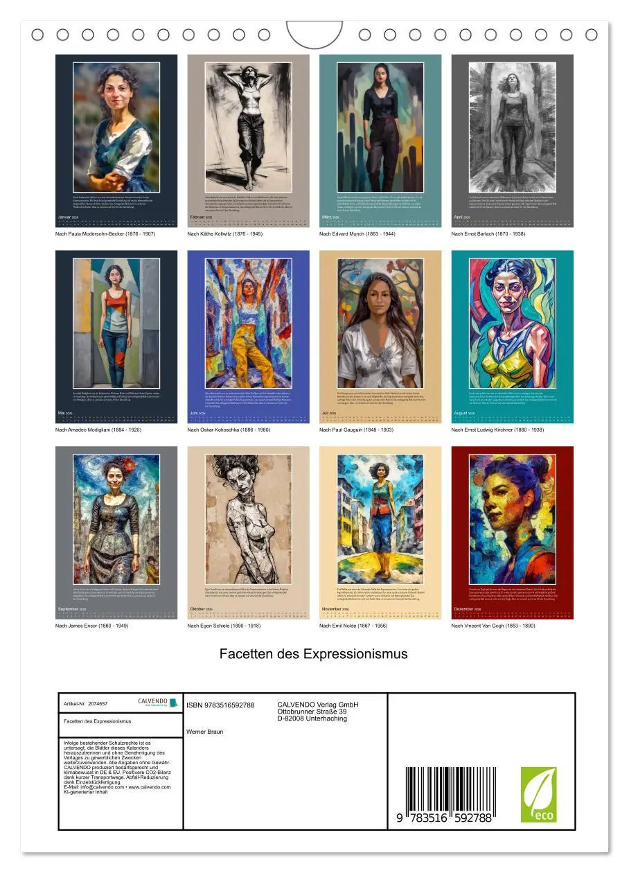 Bild: 9783516592788 | Facetten des Expressionismus (Wandkalender 2026 DIN A4 hoch),...