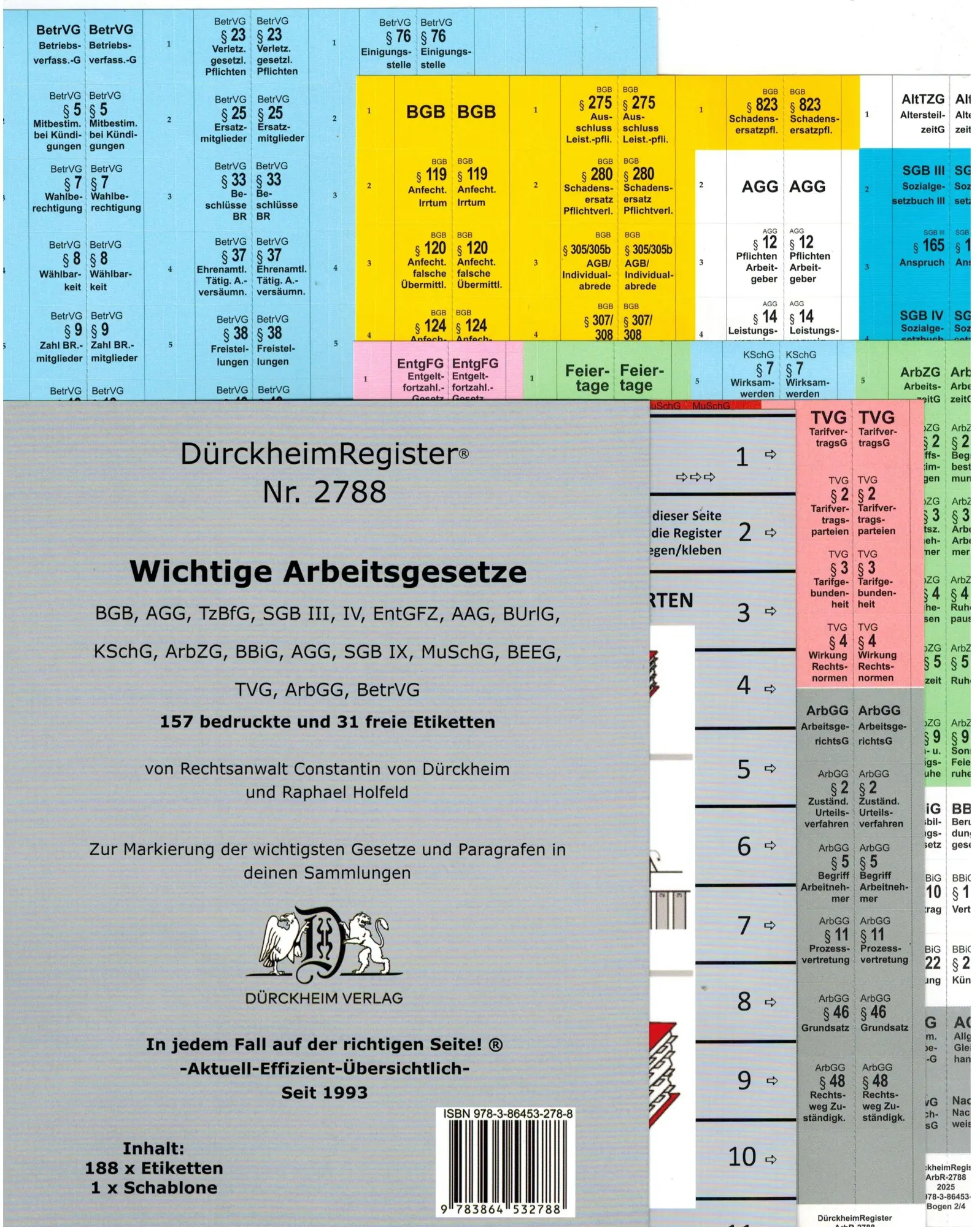 Dürckheim, Constantin von: DürckheimRegister® ARBEITSGESETZE Nr. 2788 MIT STICHWORTEN