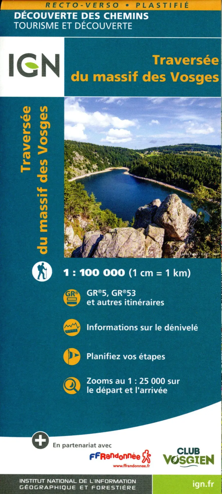 Cover: 9782758552888 | La Traversee des Vosges | 1:100000 | (Land-)Karte | Französisch | 2022