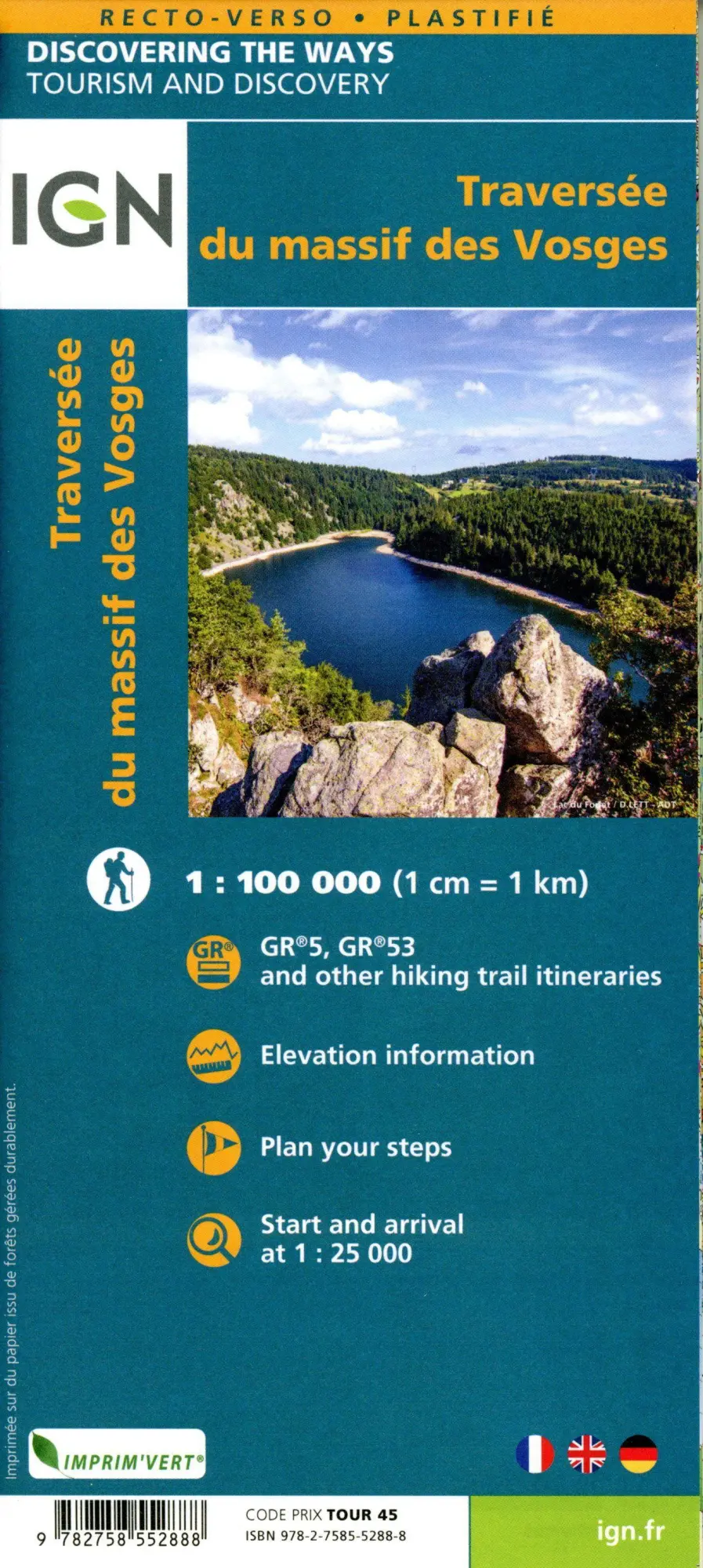 Bild: 9782758552888 | La Traversee des Vosges | 1:100000 | (Land-)Karte | Französisch | 2022