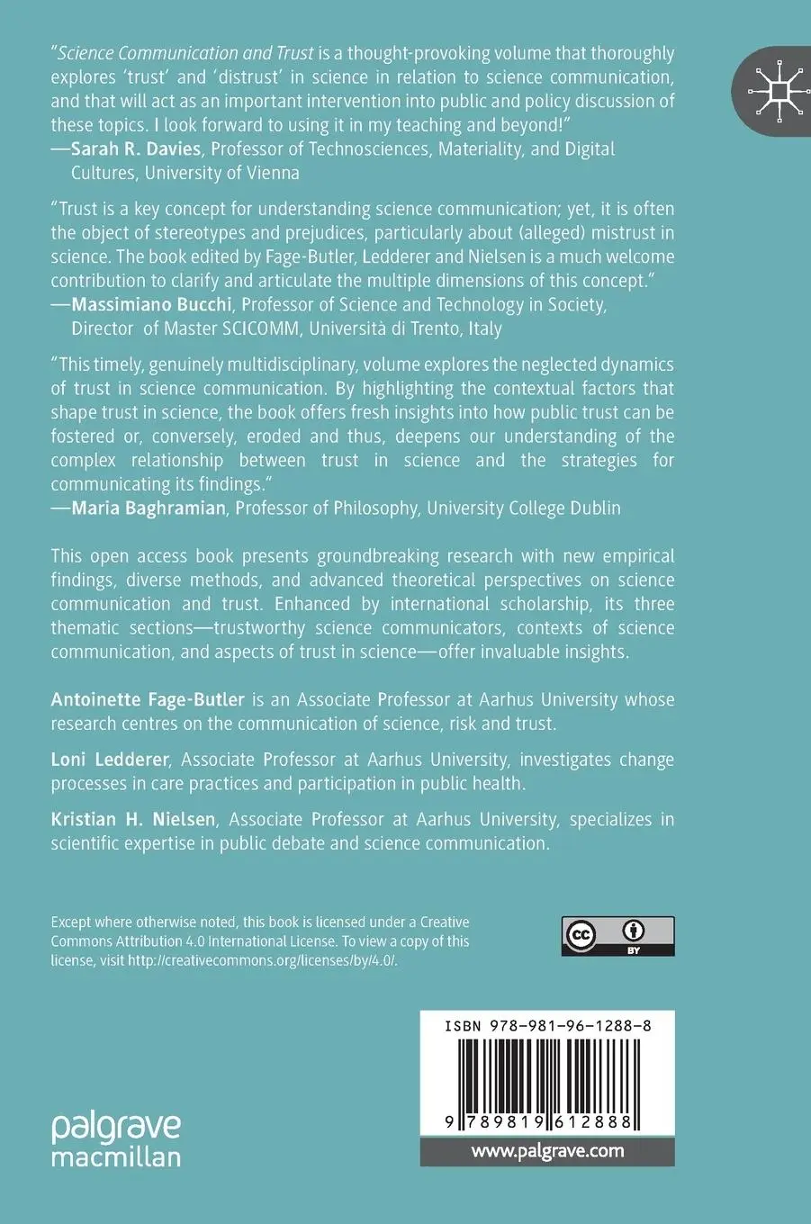 Rückseite: 9789819612888 | Science Communication and Trust | Antoinette Fage-Butler (u. a.)