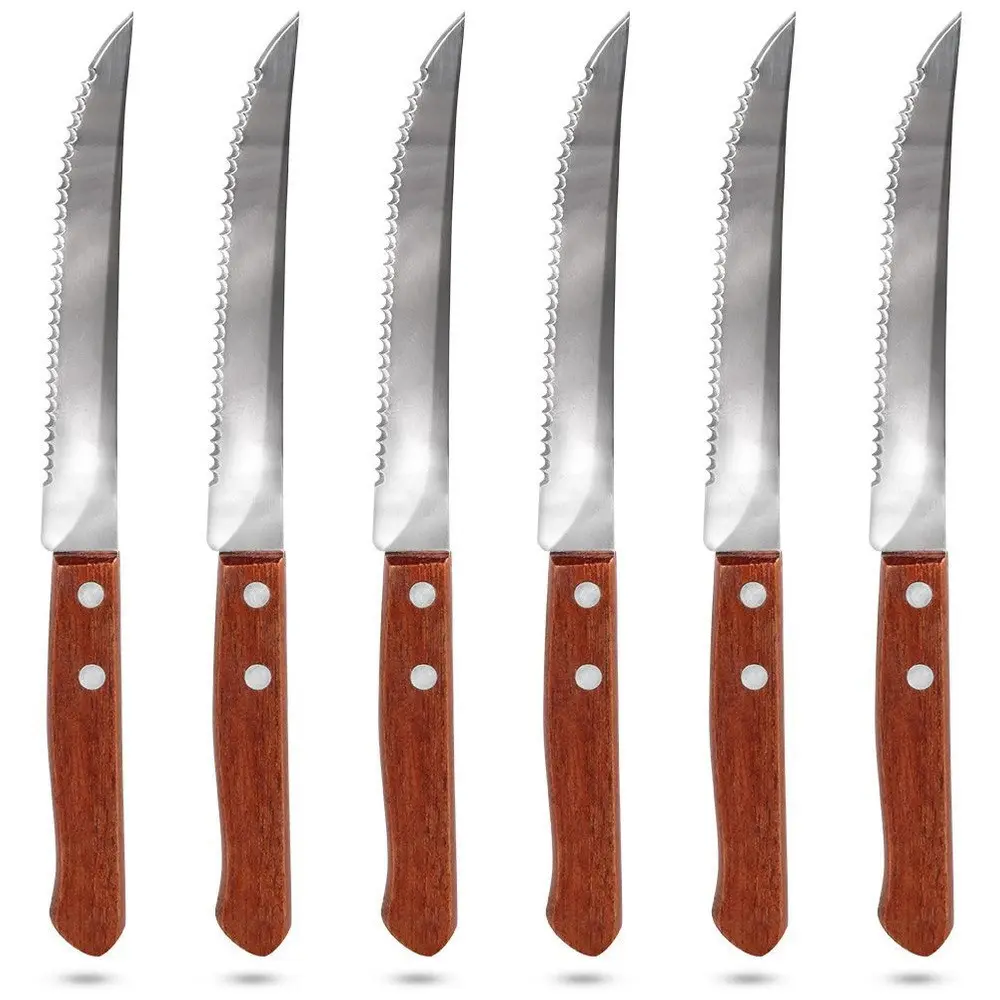 Steak- und Burgermesser aus Stahl 20,5 cm 6-tlg.