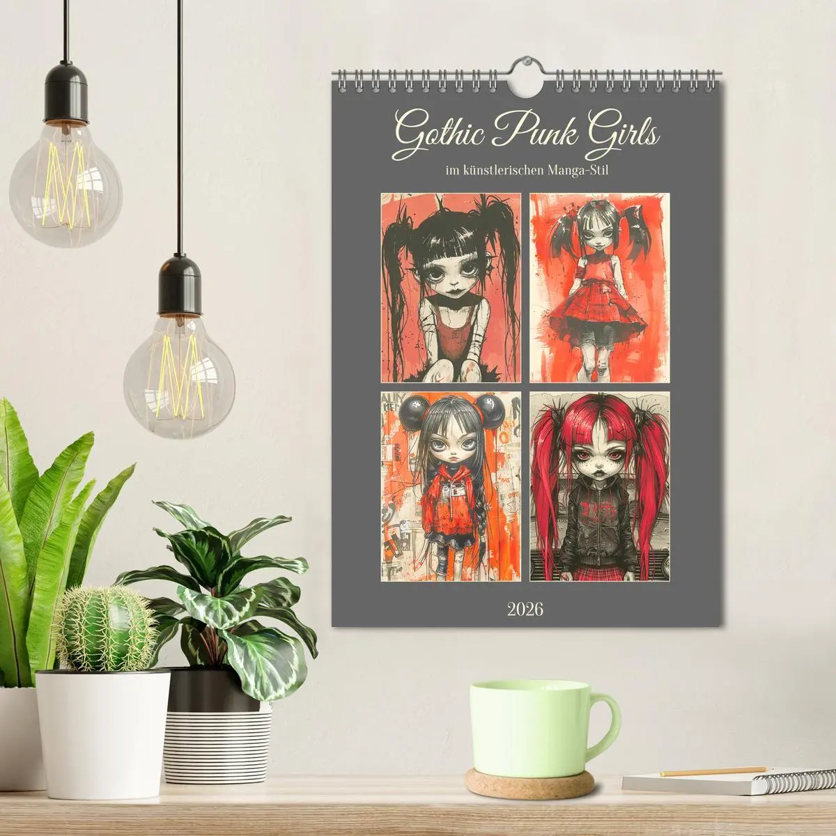 Bild: 9783516262988 | Gothic Punk Girls im künstlerischen Manga-Stil (Wandkalender 2026...
