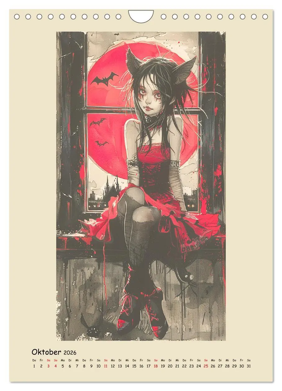 Bild: 9783516262988 | Gothic Punk Girls im künstlerischen Manga-Stil (Wandkalender 2026...