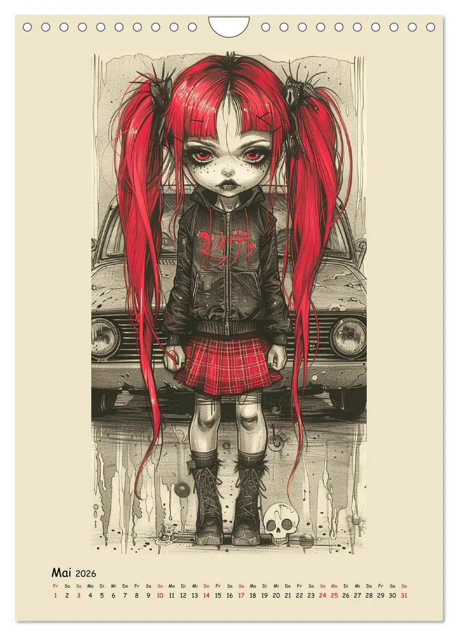 Bild: 9783516262988 | Gothic Punk Girls im künstlerischen Manga-Stil (Wandkalender 2026...