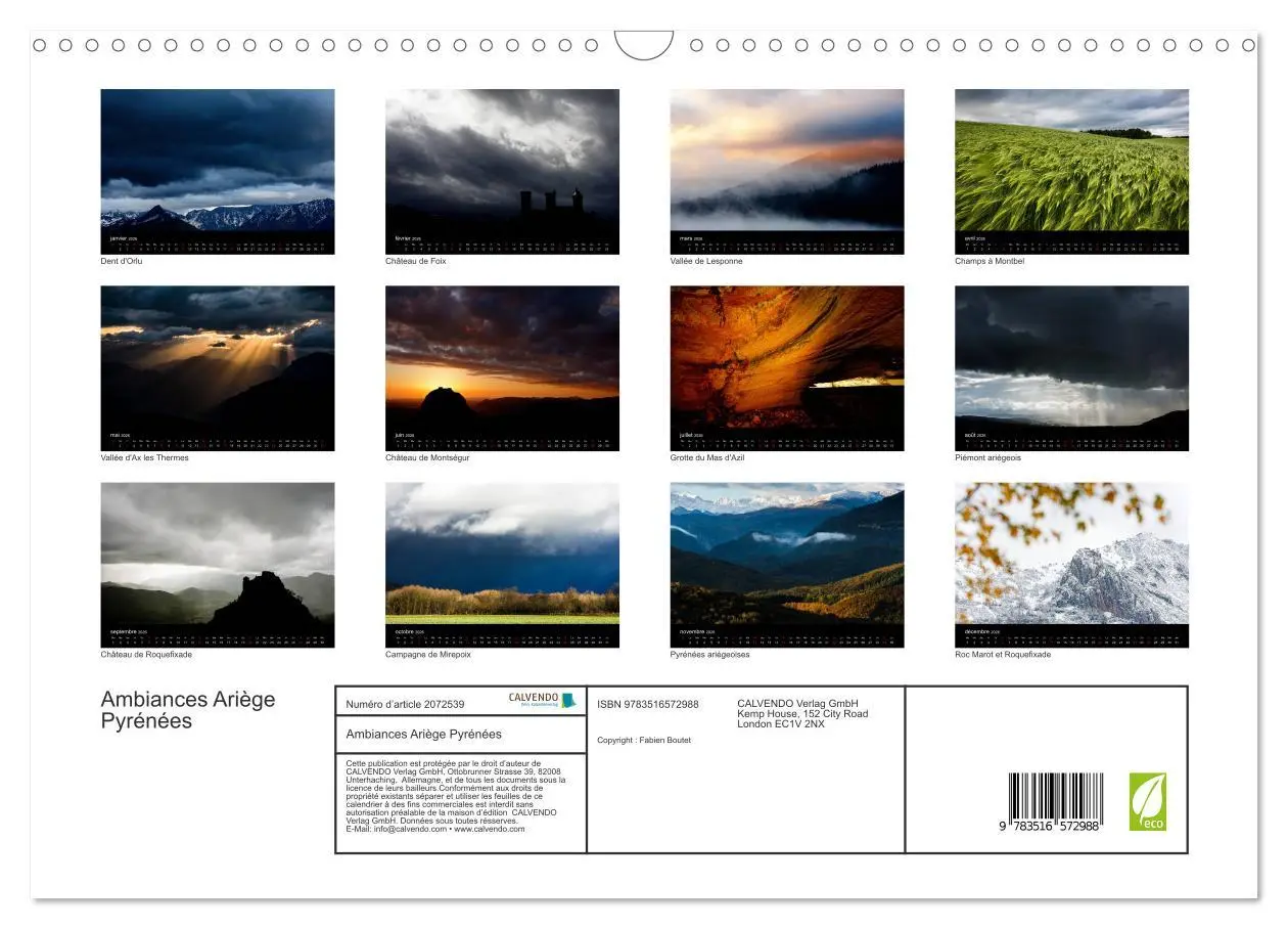 Bild: 9783516572988 | Ambiances Ariège Pyrénées (Calendrier mural 2026 DIN A3 vertical),...