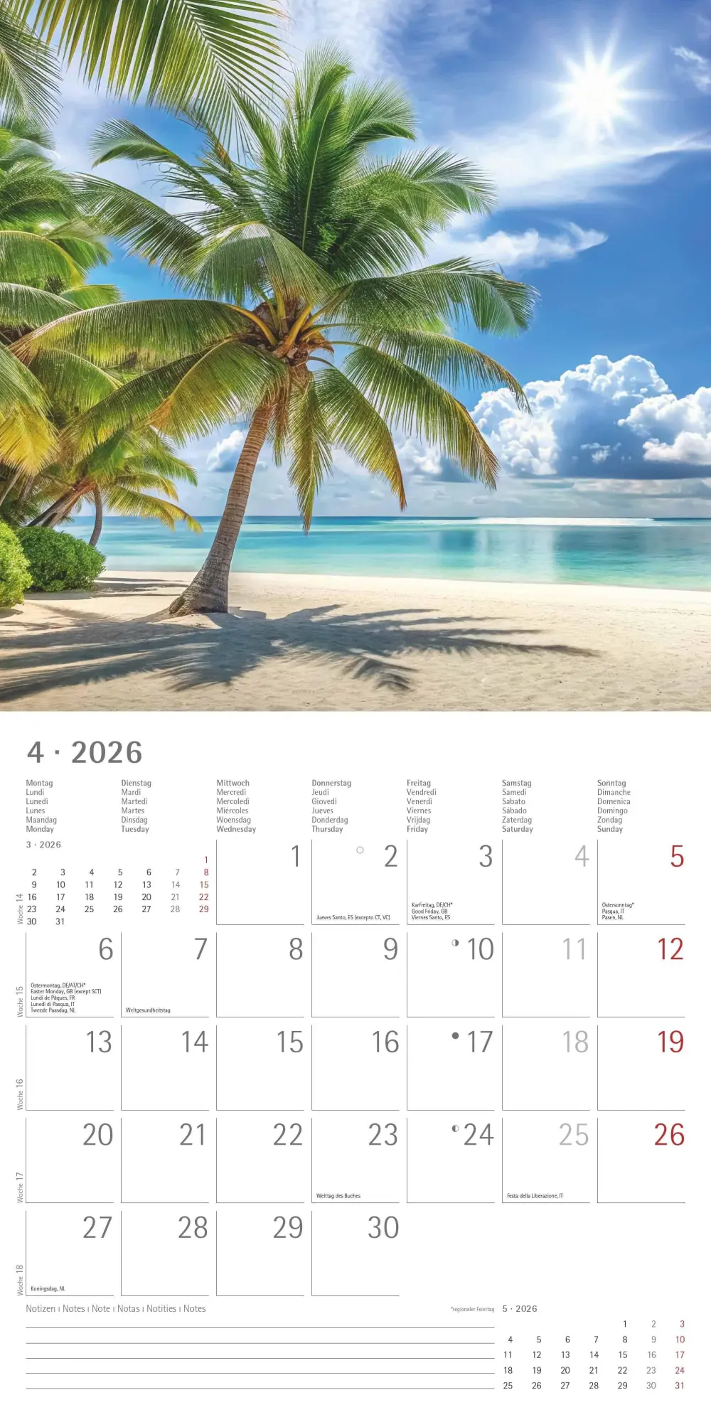 Bild: 4069095003088 | Sunny Moments 2026 - Broschürenkalender 30x30 cm (30x60 geöffnet) -...