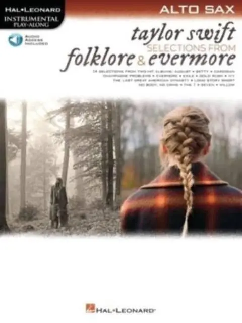 Taylor Swift - Selections from Folklore &amp, Evermore: Alto Sax Play-Along Book with Online Audio
