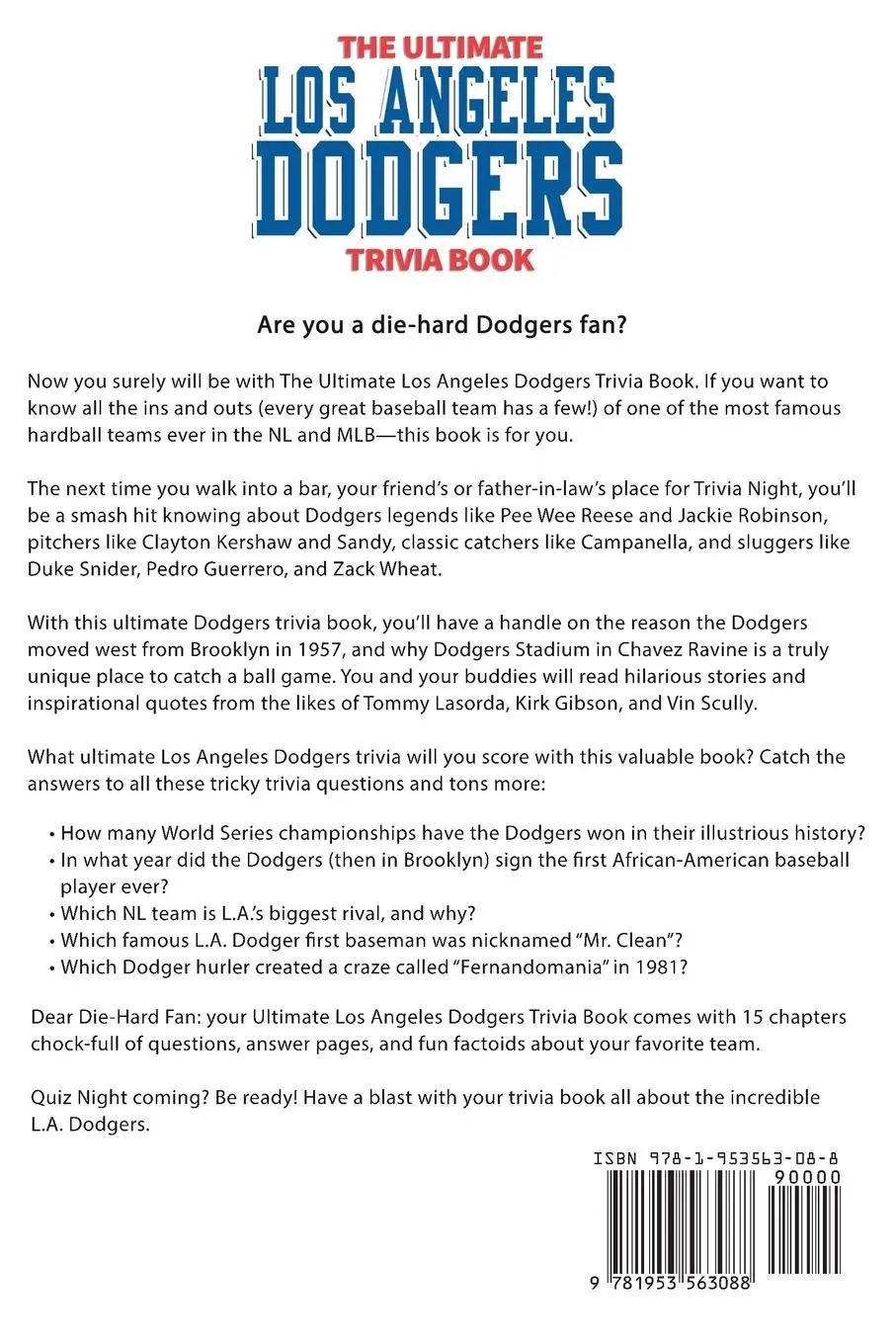 Rückseite: 9781953563088 | The Ultimate Los Angeles Dodgers Trivia Book | Ray Walker | Buch