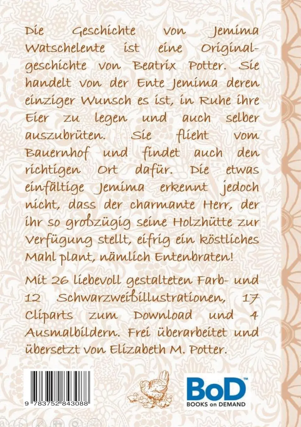 Rückseite: 9783752843088 | Die Geschichte von Jemima Watschelente (inklusive Ausmalbilder und...