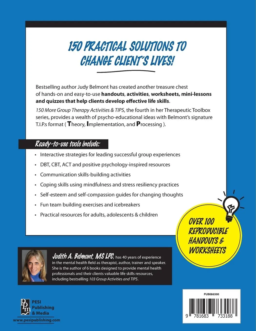 Rückseite: 9781683733188 | 150 More Group Therapy Activities &amp; TIPS | Judith Belmont | Buch