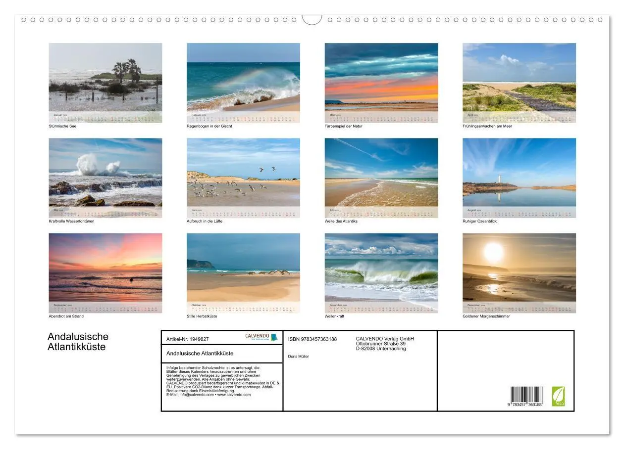Bild: 9783457363188 | Andalusische Atlantikküste (Wandkalender 2026 DIN A2 quer),...