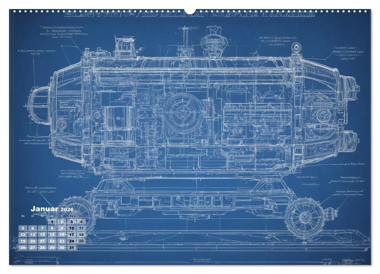 Bild: 9783457433188 | Steampunk - Blaupausen (Wandkalender 2026 DIN A2 quer), CALVENDO...