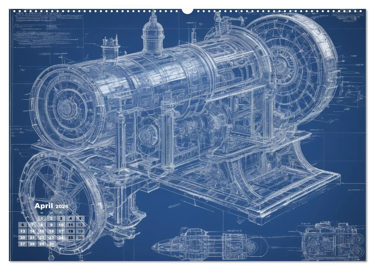 Bild: 9783457433188 | Steampunk - Blaupausen (Wandkalender 2026 DIN A2 quer), CALVENDO...