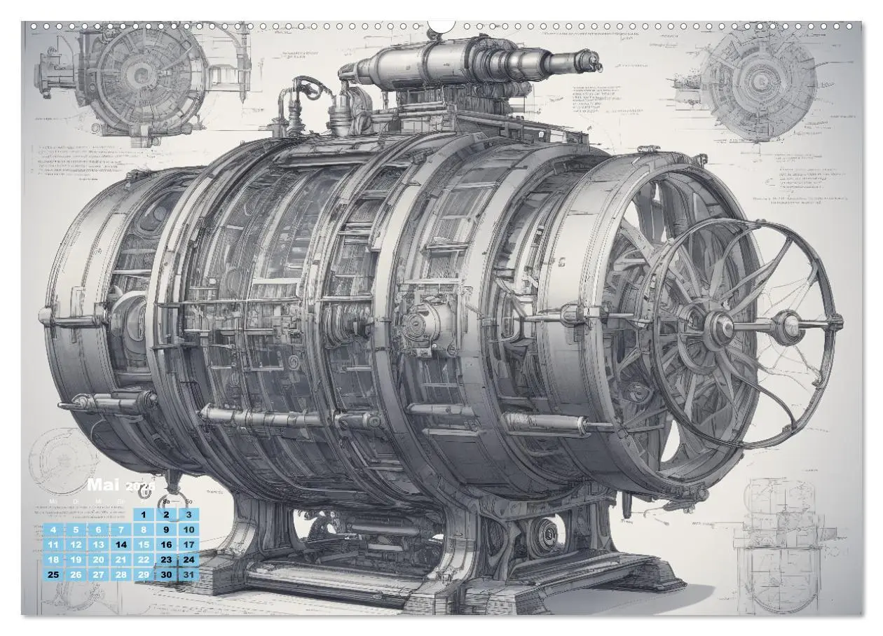 Bild: 9783457433188 | Steampunk - Blaupausen (Wandkalender 2026 DIN A2 quer), CALVENDO...