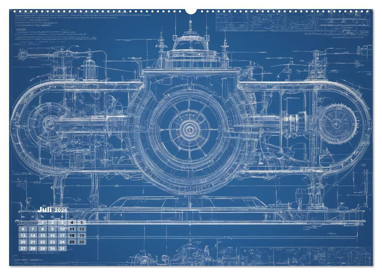 Bild: 9783457433188 | Steampunk - Blaupausen (Wandkalender 2026 DIN A2 quer), CALVENDO...