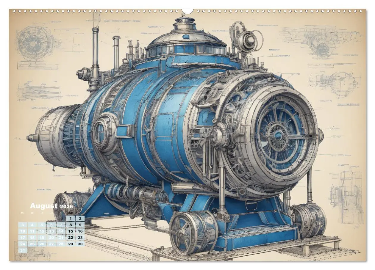 Bild: 9783457433188 | Steampunk - Blaupausen (Wandkalender 2026 DIN A2 quer), CALVENDO...