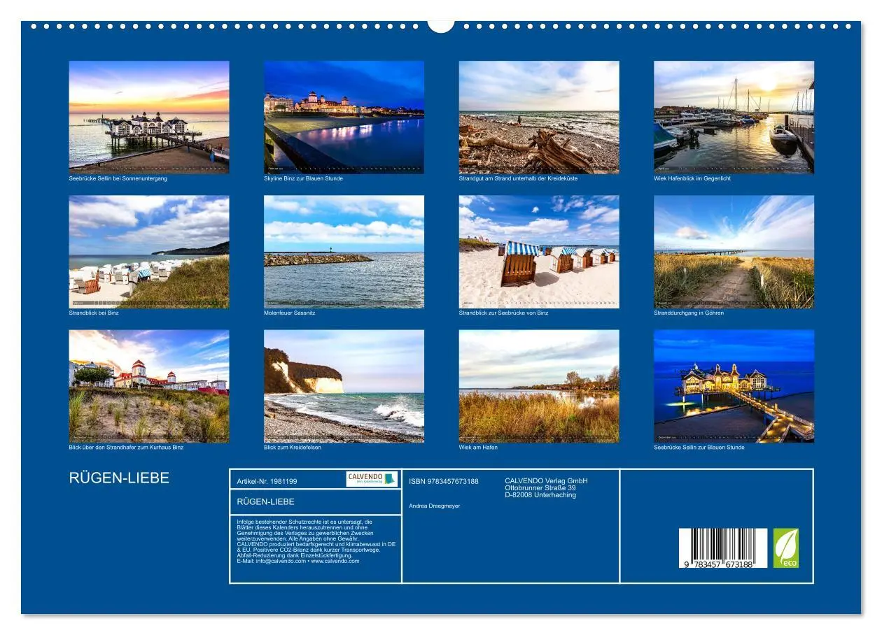 Bild: 9783457673188 | RÜGEN-LIEBE (hochwertiger Premium Wandkalender 2026 DIN A2 quer),...